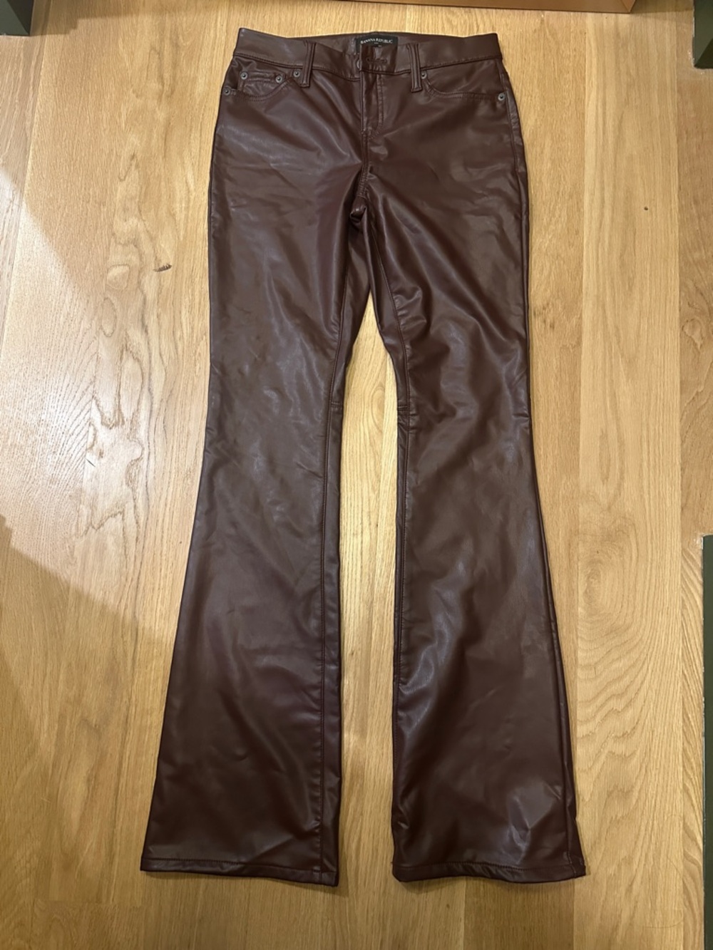Banana Republic Brown Faux Leather Boot Cut Pants